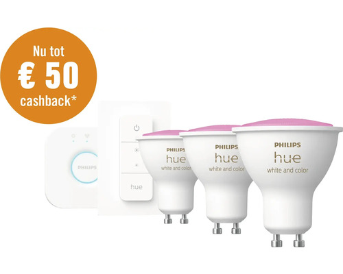 PHILIPS Hue White and Color Ambiance starterset GU10 *Nu tot €50 cashback*