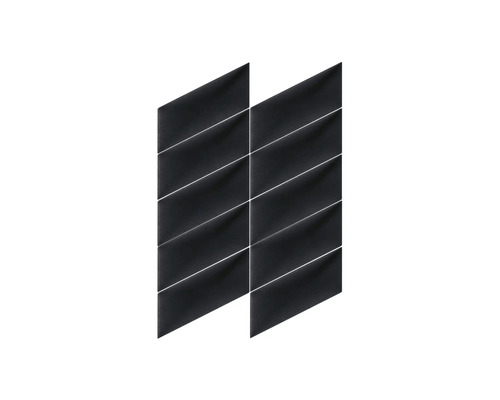 Arrangement van zwarte, langwerpige tegels