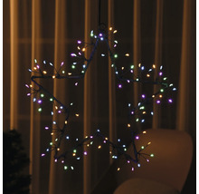 Stervormige hanglamp met kleurrijke lampjes voor feestelijke decoraties.