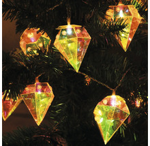 Lichtsnoer met diamantvormige lampen in een kerstboom