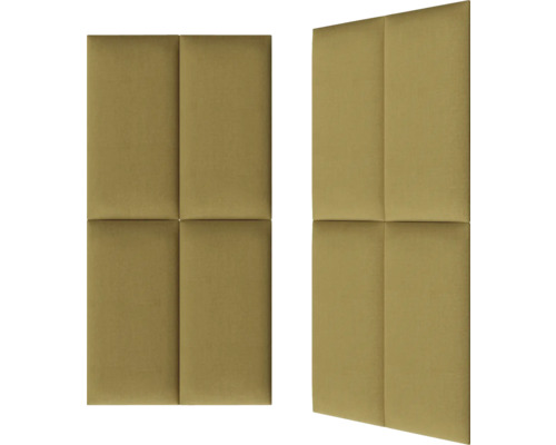 Twee geluidswerende panelen met rechthoekige vorm en stoffen oppervlaktestructuur