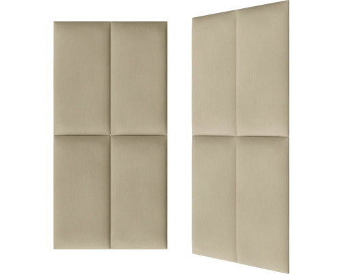 Twee beige wandpanelen met vierkant patroon