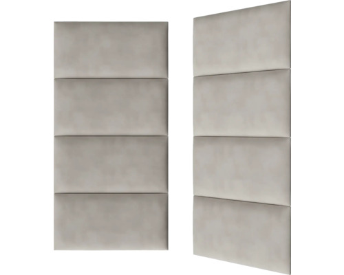 Twee rechthoekige wandpanelen met bekleed oppervlak