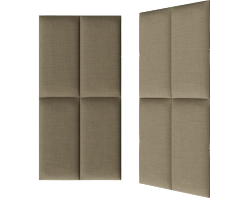 Twee stoffen akoestische panelen met vierkante vlakken