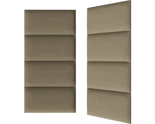 Twee gestoffeerde wandpanelen voor interieurdecoratie.