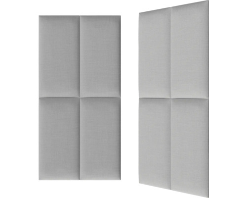 Twee geluidsabsorberende wandpanelen met een vierkante structuur