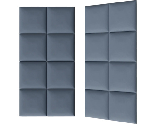 Twee geluidsisolerende panelen met vierkant patroon voor wandmontage