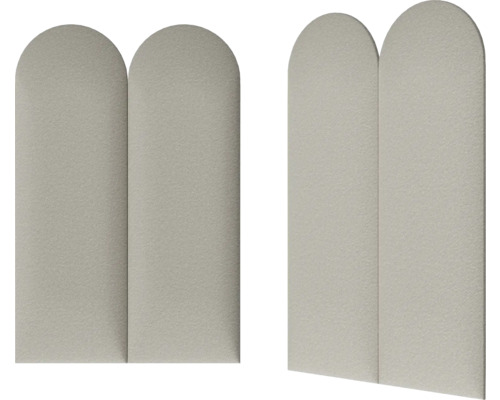 Twee geluidswerende panelen met afgeronde hoeken