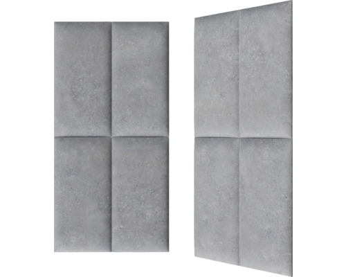 Twee grijze wandpanelen met vierkant patroon