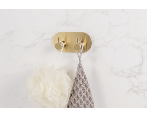 Wandhaak met twee haken voor badkameraccessoires