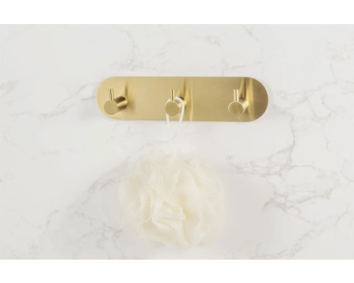 Wandkapstok met drie haken en badspons