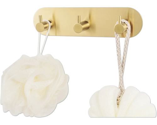 Wandkapstok met drie haken en badsponzen