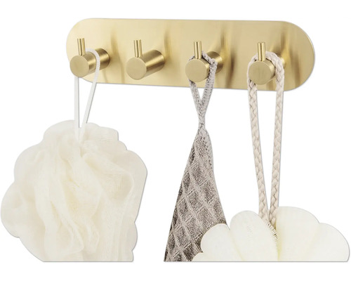 Wandkapstok met vier haken en badkameraccessoires