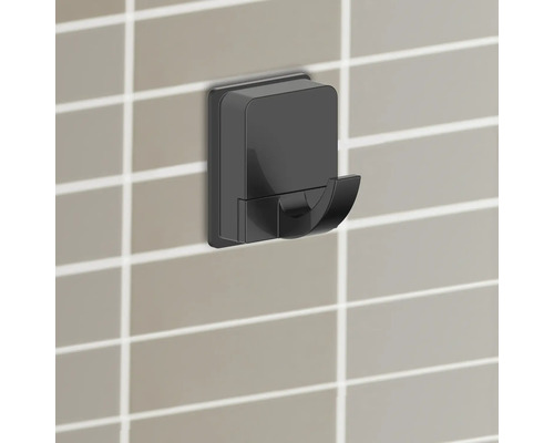 Zwarte badjas haak voor wandmontage