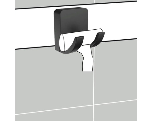 Zwarte rakelhouder voor wandmontage