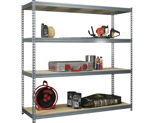 Metalen stellingkast met vier niveaus voor het opbergen van diverse spullen