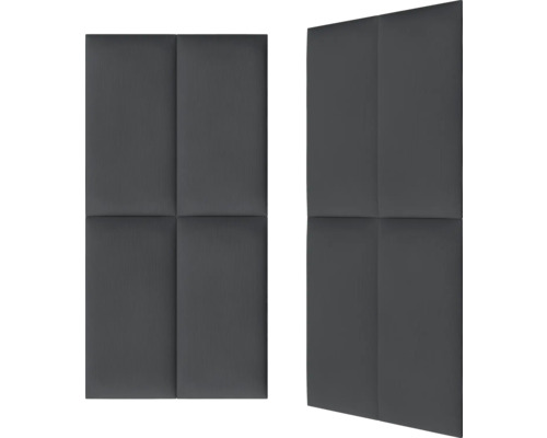 Twee grijze akoestische panelen voor wandmontage