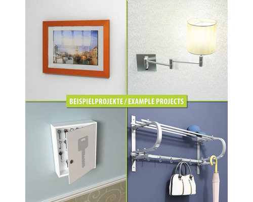 Voorbeeldprojecten: Wanddecoratie met afbeelding, lamp, sleutelkast en kapstok