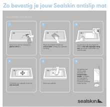 Instructies voor het bevestigen van een Sealskin antislipmat in zes stappen