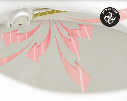 Symbool voor warme luchtdroger met luchtstroompijlen