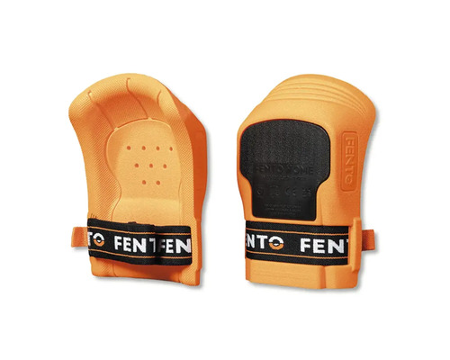 Een paar oranje Fento kniebeschermers