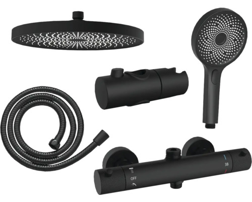 Douchesysteem met hoofddouche, handdouche, doucheslang en thermostaatkraan