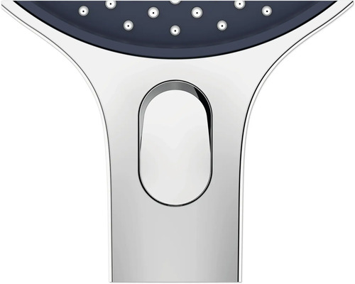 Detail van een handdouche met straalsoortomschakelaar