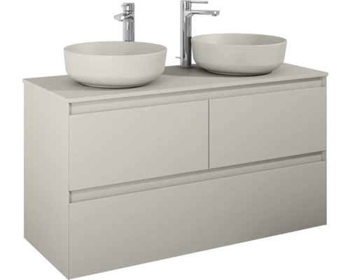 Wastafelmeubel met twee waskommen en onderkast