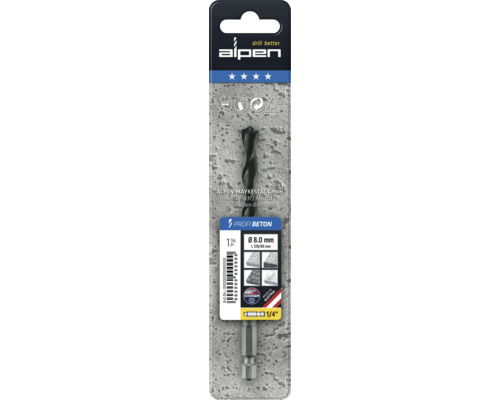 Alpen Profi Beton boor, 8 millimeter diameter