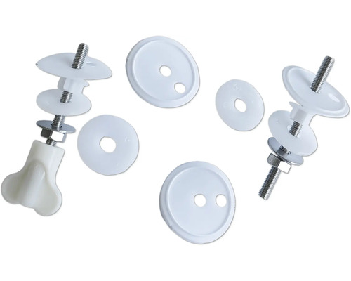 Bevestigingsmateriaal voor toiletbril van kunststof en metaal
