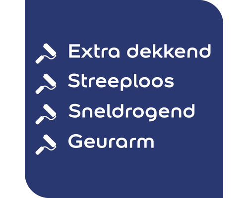 Extra dekkend, streeploos, sneldrogend, geurarm