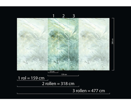 Afmetingen van een fotobehang met abstract patroon