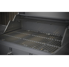 Open gasbarbecue met grillrooster en warmhoudrek.