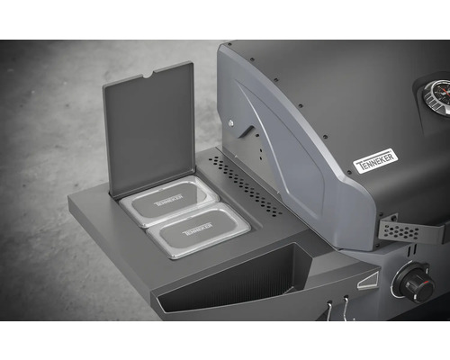 Tenneker barbecue met open zijvak en twee containers