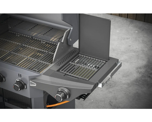 Gasbarbecue met grillroosters en zijbrander
