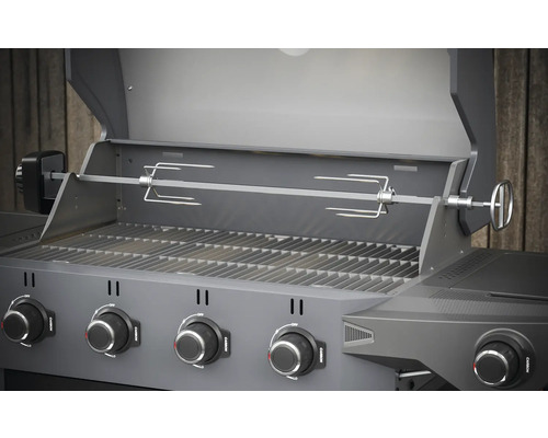 Gasbarbecue met draaispit en grillrooster