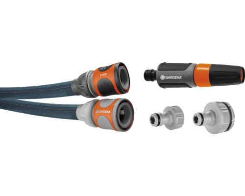 Gardena slangverbinder en spuit voor de tuinbewatering