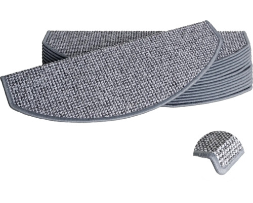 Trapmat Titan 1422 zilver 28x65 cm set van 15 Traploper set van textiel