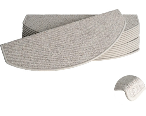 Trapmat Blenheim 269 lichtbeige 28x65 cm set van 15 Stapel trapmatten van textiel