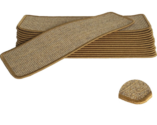 Trapmat Sisal 50 natuur 20x65 cm set van 15 Traptreden set voor trappen