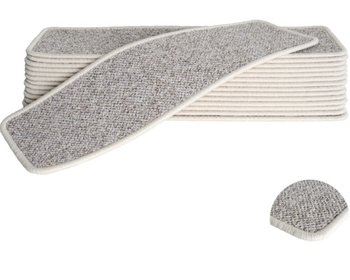 Trapmat Mistral 2314 lichtbeige 20x65 cm set van 15 Set trapmatten van tapijt
