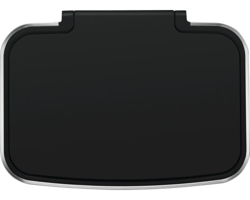 Deksel van een zwarte afvalemmer