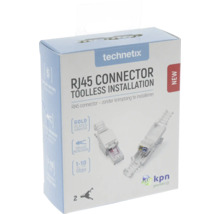Technetix RJ45 connector voor gereedschapsloze installatie, verpakking met twee stuks