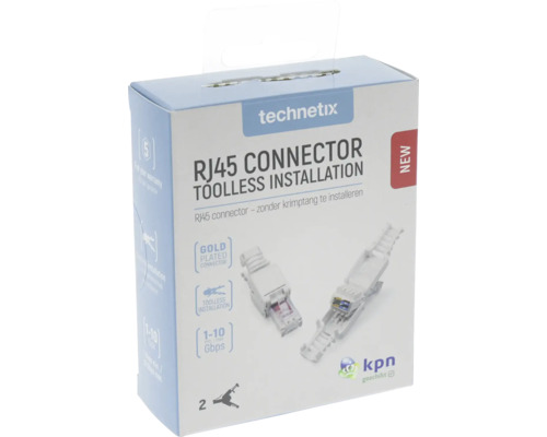 Technetix RJ45 connector voor gereedschapsloze installatie, verpakking met twee stuks