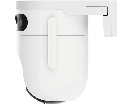 Witte beveiligingscamera met muurbeugel.