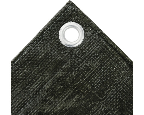 Detail van een dekzeil met oog