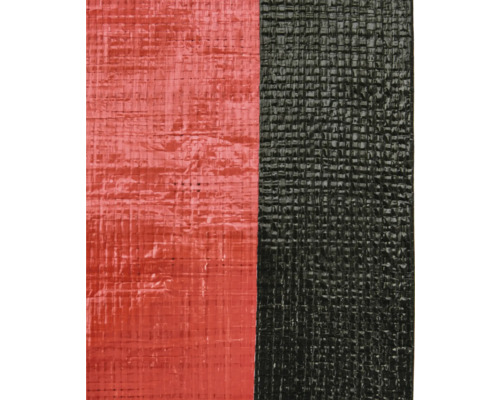 Close-up van een rood en zwart worteldoek.