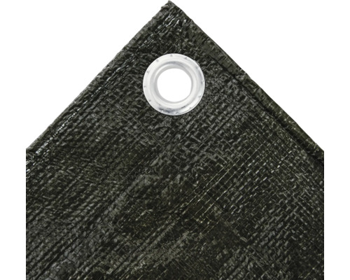 Detail van een dekzeil met oog