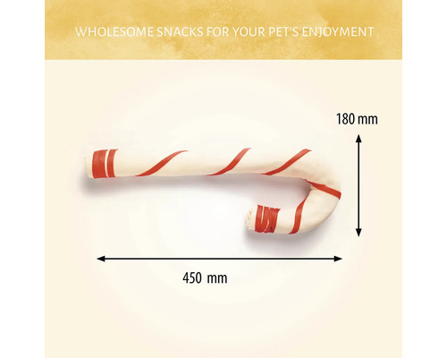 Hondensnack in de vorm van een zuurstok, 450 bij 180 millimeter