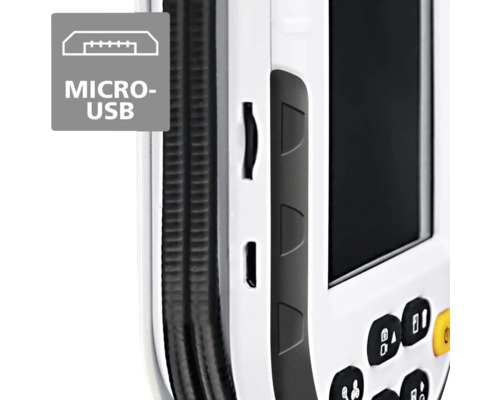 Detailweergave van een meetinstrument met Micro-USB-aansluiting